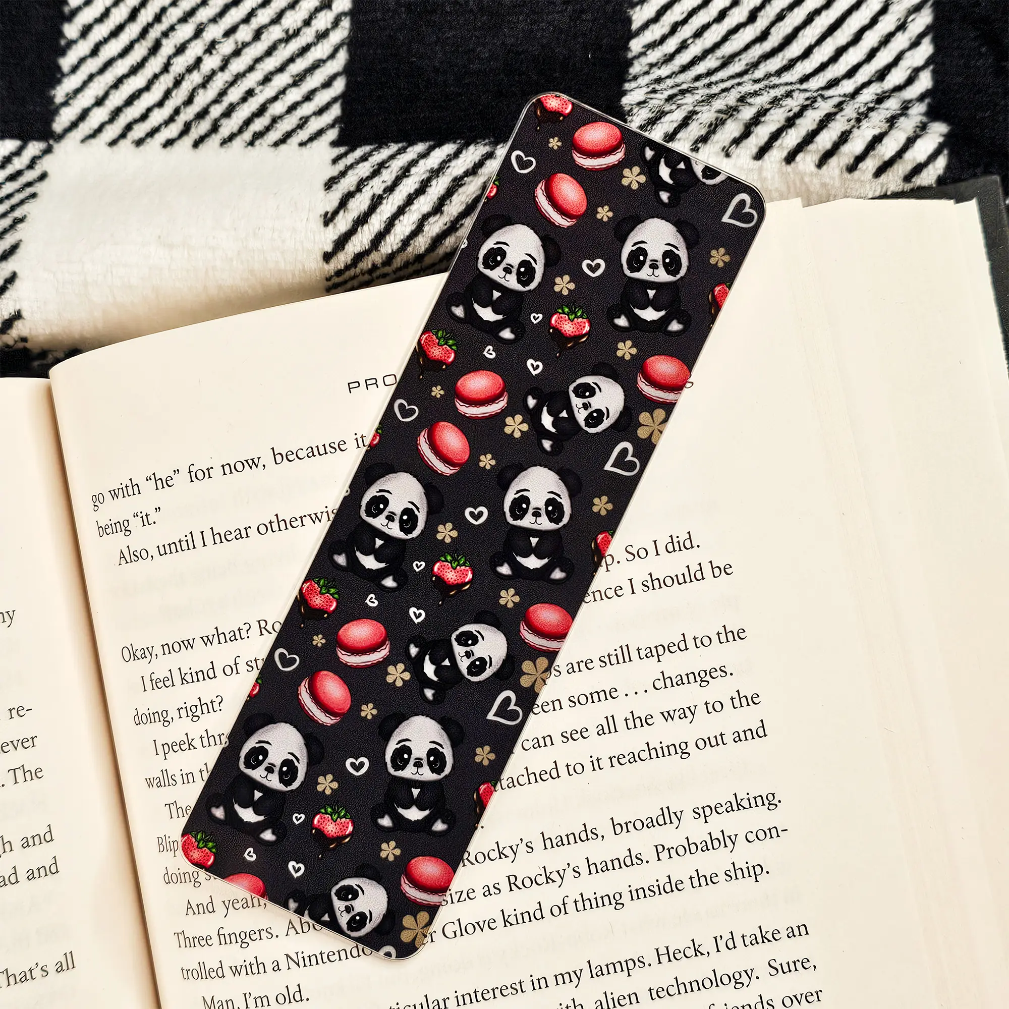 Berry Sweet Pandas - UV Printed Acrylic Bookmark Berry Sweet Pandas - UV Printed Acrylic Bookmark