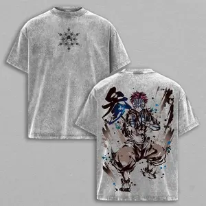 valentine shirts  Akaza Upper Rank 3 Graphic Tee, Vintage Washed Oversized Shirt, Manga Villain Demon Slayer Cotton T-Shirt