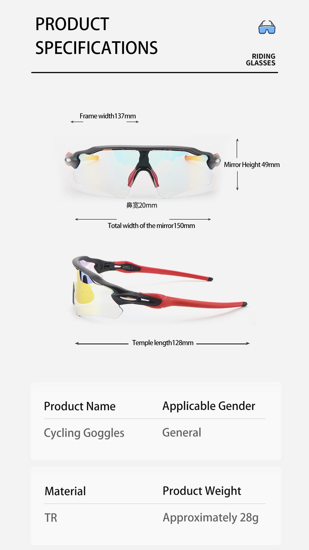 Sports Sunglasses, TR90 Frame Colorful Polarized Sunglasses, Windproof Sun Protection Glasses for Cycling, Driving, Outdoor Activities, E-Bike & Golf, Unisex