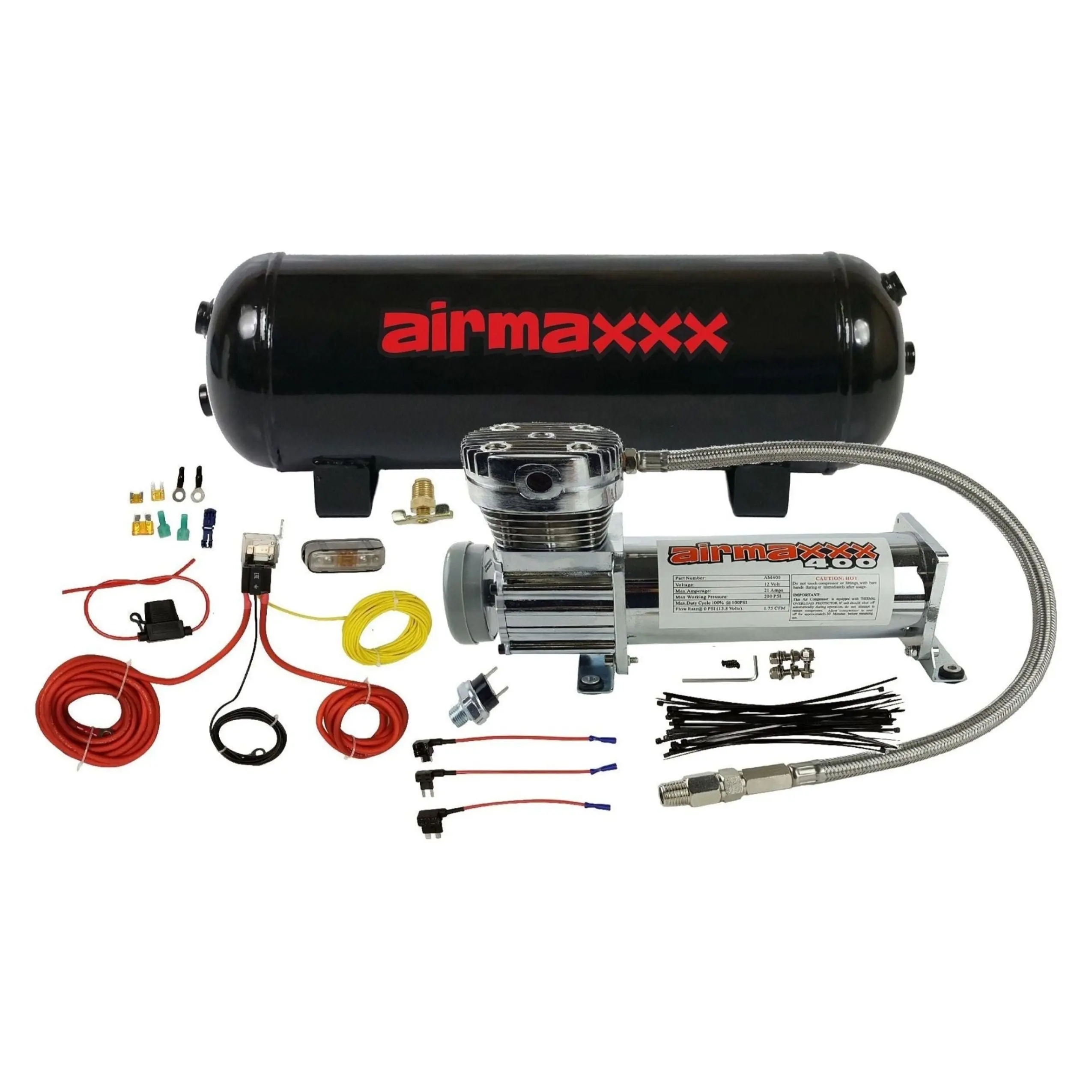 airmaxxx 400 Chrome Compressor & 3 Gallon Steel Tank Air Kit