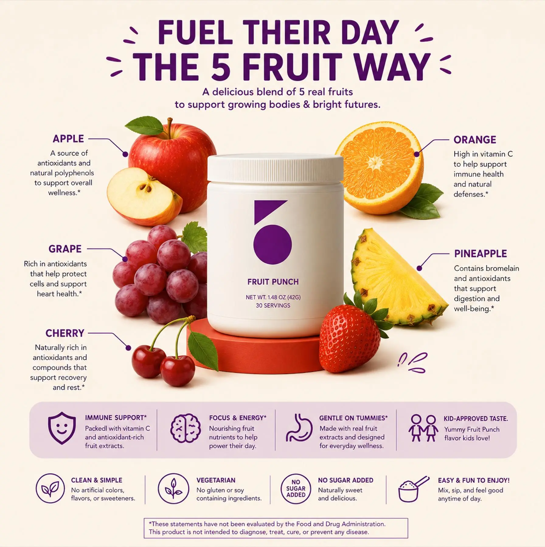 5 Children's Natural Vitamin Dietary Supplement, Tropical Fruit Punch Flavor Healthcare Product