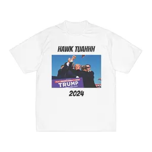 Boldly Victorious: Hawk Tuahhh Trump 2024 White Edition Fabric Menswear