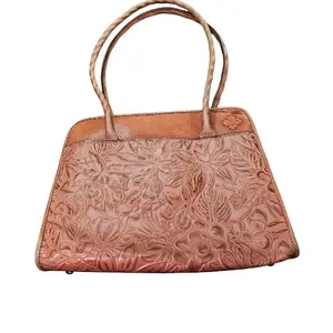 Patricia Nash Large Tooled Leather Satchel Shoulder Bag Purse Vintage
