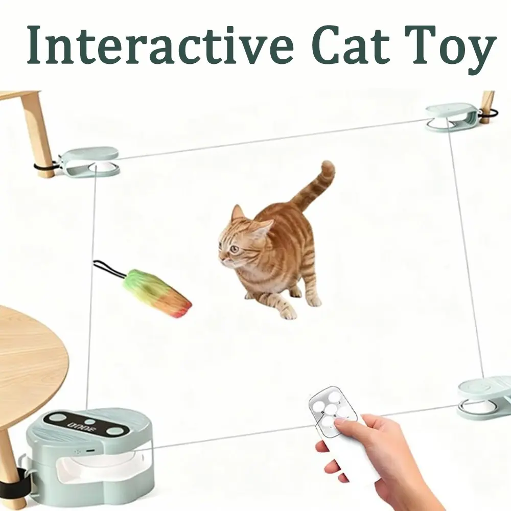 Interactive Cat Toy for Indoor Cats Wheel Exerciser Running Toy Cat Treadmill Remote Control Stimulation Hunting Bird Sound Toy Cat Chaser Toy Interactive Kitten Wand