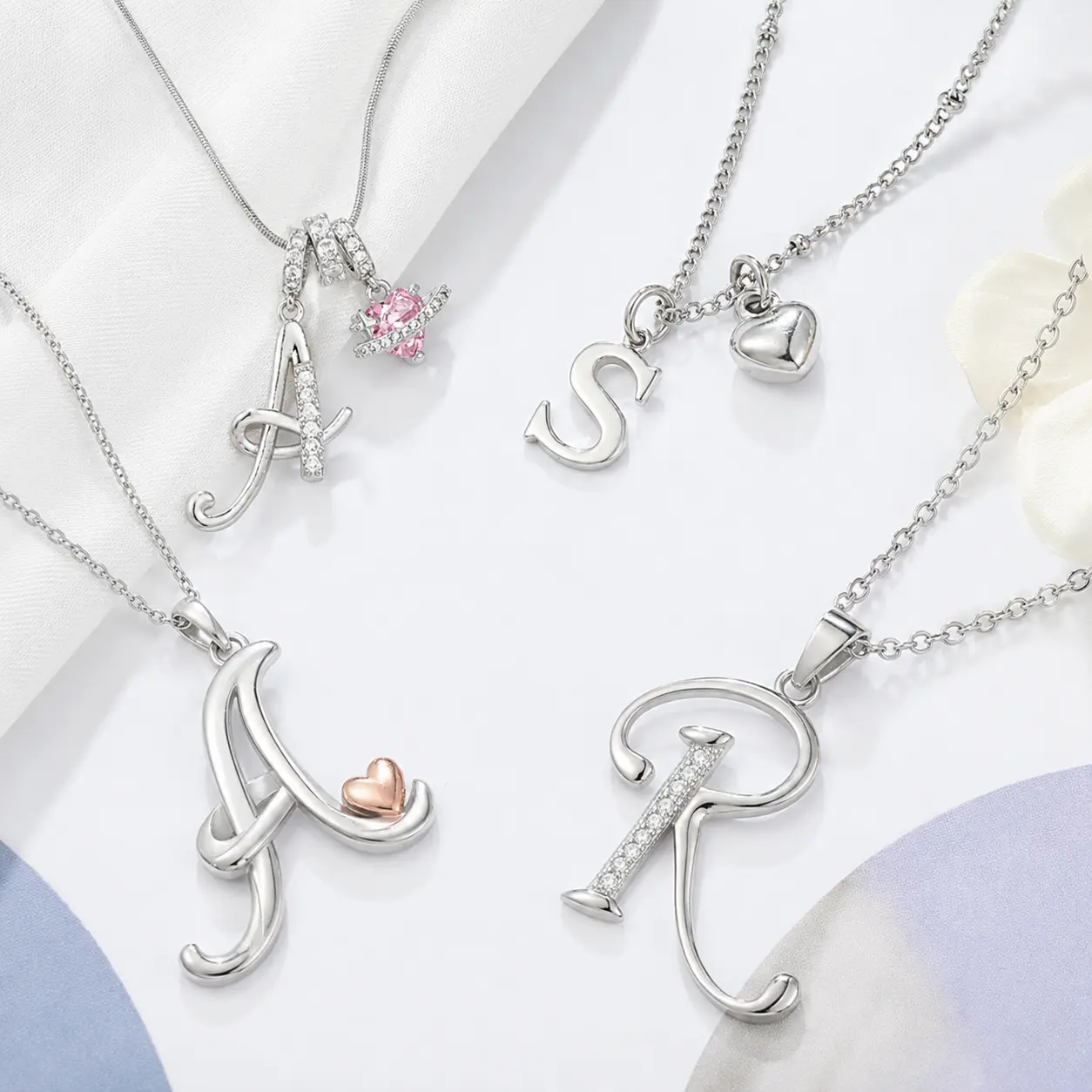 Women's Dainty Artificial Gemstone Initial Necklace - A-Z Letter Shapes, Casual Style, Happy Birthday Gift with Diamonds, Personalized