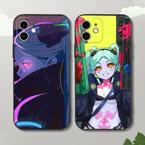 Rebecca C-Cyberpunk E-Edgerunners Phone Case For iPhone17, 17 Pro, 17 Pro Max,17 Air,16,15,14,13,12 Mini 11 Pro XR,X,XS,MAX 7,8 Plus Silicone Cover Soft Black