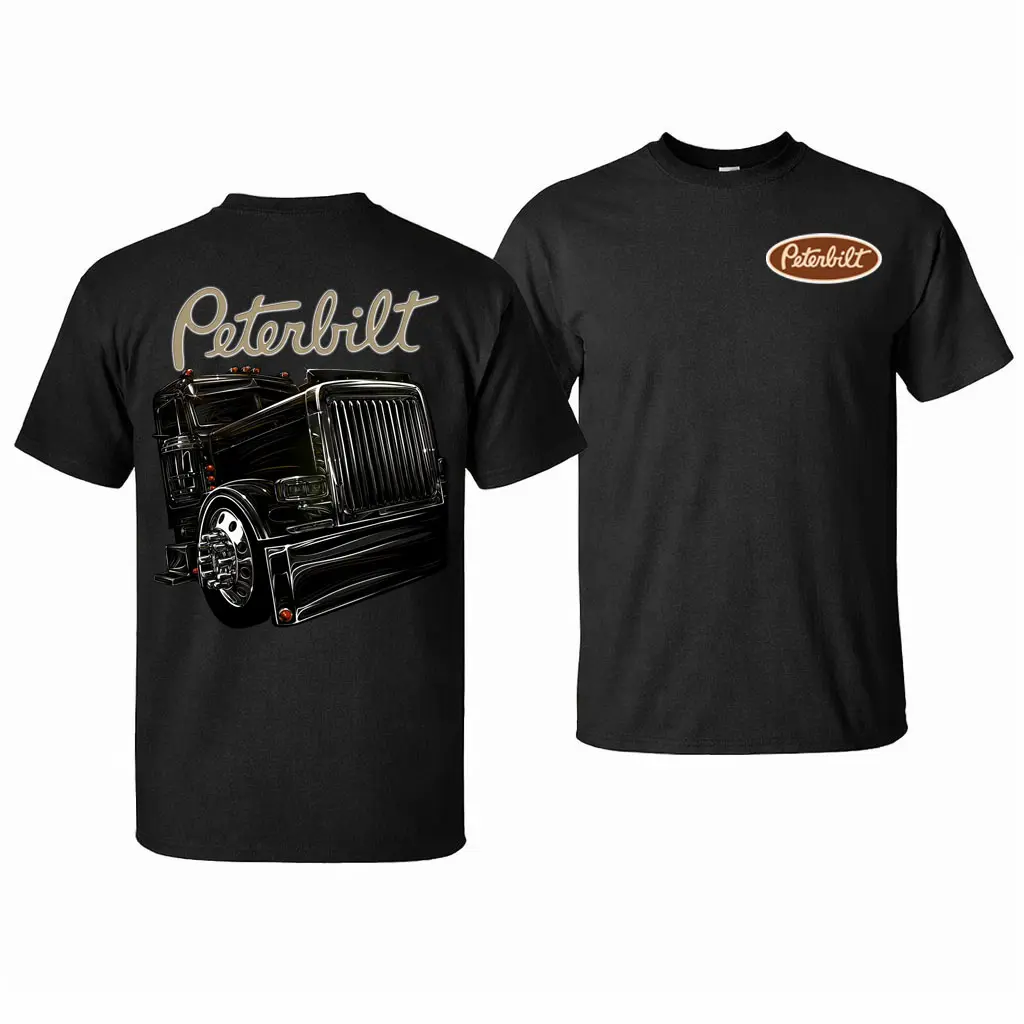 Women's Peterbilt Short-Sleeve T-Shirt - Unisex Casual Streetwear, Bold Semi-Graphic Tee, Classic Large Logo Top, Perfect Gift for Diesel Enthusiasts, Plus-Size Option