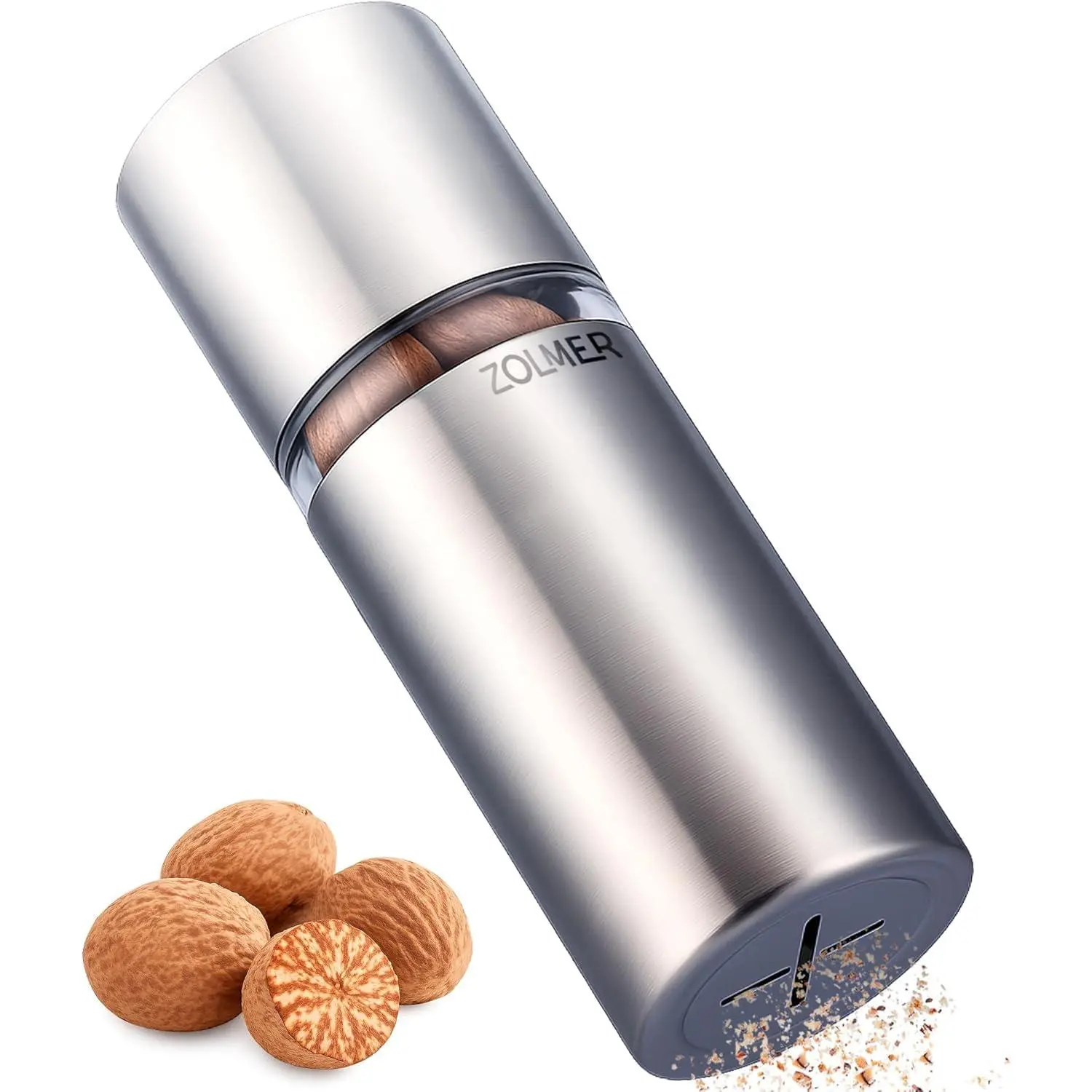 Professional Nutmeg Grinder with Sharp Blade for Whole Nutmeg, Powder Finish, Stainless Steel Nutmeg Grater
