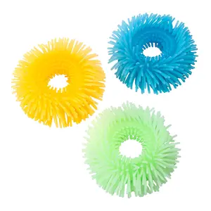 5" Bright Color Squishy Sensory Glow-in-the-Dark Rubber Bracelets - 12 Pc.