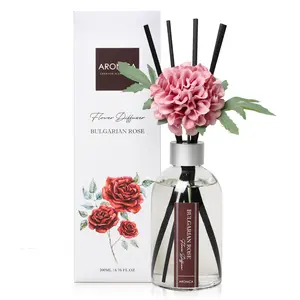 Aronica Bulgarian Rose Scent Flower Diffuser 200ml - Fragrance Decoration for Home Bathroom Freshener