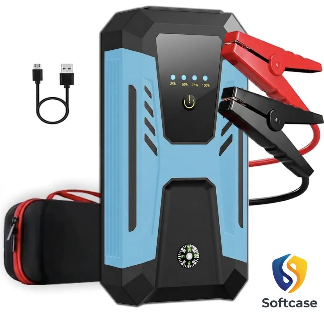 Premium 12v Jump Starter for 10.0L Gas/8.0L Diesel, 6000A Peak Car Battery Jumper Starter Portable, IP66 Waterproof Jump Box with Emergency Light and Storage Case Easy Use Portable father gift automobile cars trucks safety kit smart trunk kit safety