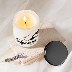 Aquarius Constellation Zodiac Sign Scented Candle, 1 Count Lavender Candle Decor, Suitable for Birthday Gifts for Friends in January and February