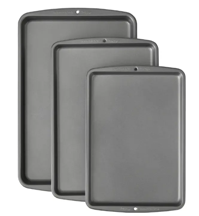 Wilton Bake It Better Steel Non-Stick Baking Pan Set, 3-Piece for Perfectly Baked Goods Bakeware Desserts