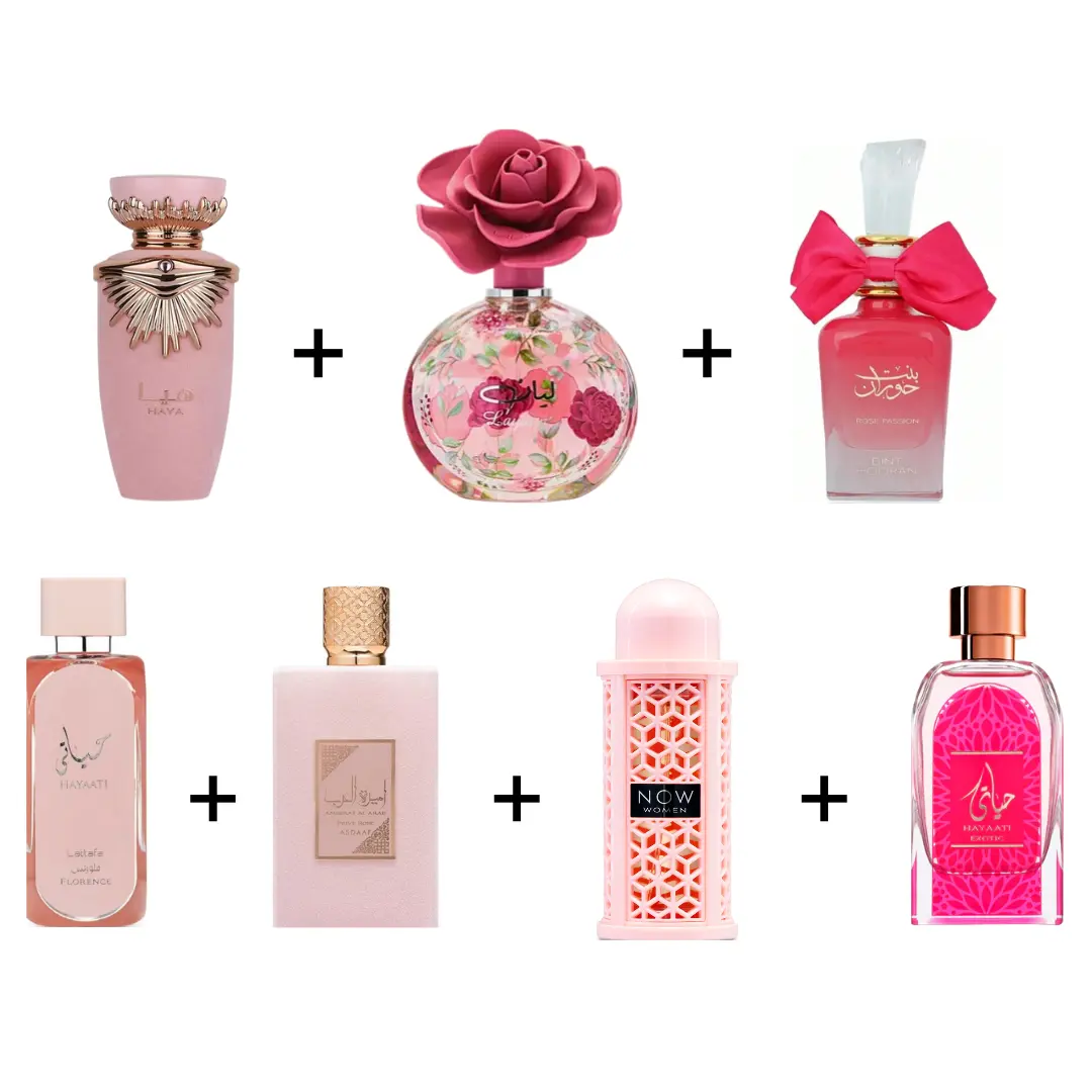 Lattafa Layaan と Hayaati香水セット Lattafa Women's 7-Piece Full Size EDP Spray Bundle Set - HAYA