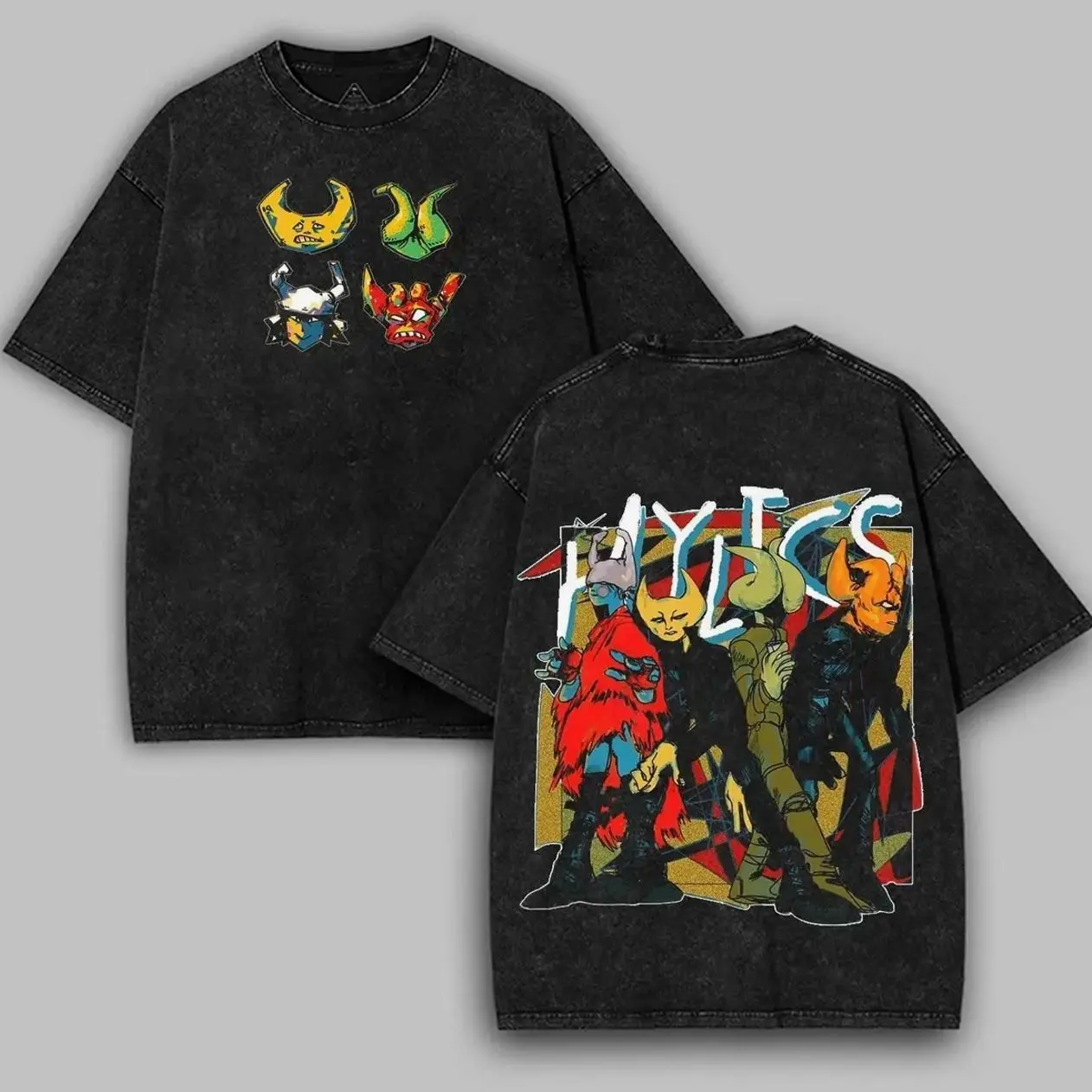 Hylics Team Wayne Washed Lightweight Cotton T-Shirt, rpg games, Vintage Shirt, Game Fan, Streetwear Tops Black Fabric Menswear FNT