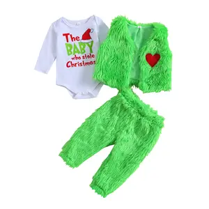 Ma&Baby Baby Costumes the Baby Who Stole Christmas Outfit Furry Pants Waistcoat Xmas Gift Christmas Cosplay Party