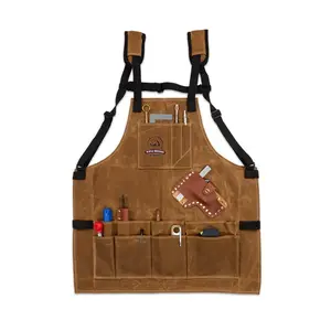 The Katz-Moses 20 oz Waxed Canvas Woodworking Tool Apron (LRG-XXXL)