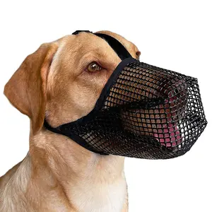 Breathable Adjustable Dog Muzzle - Soft Mesh Dog Mouth Cover with Neck and Forehead Straps for Ultimate Comfort