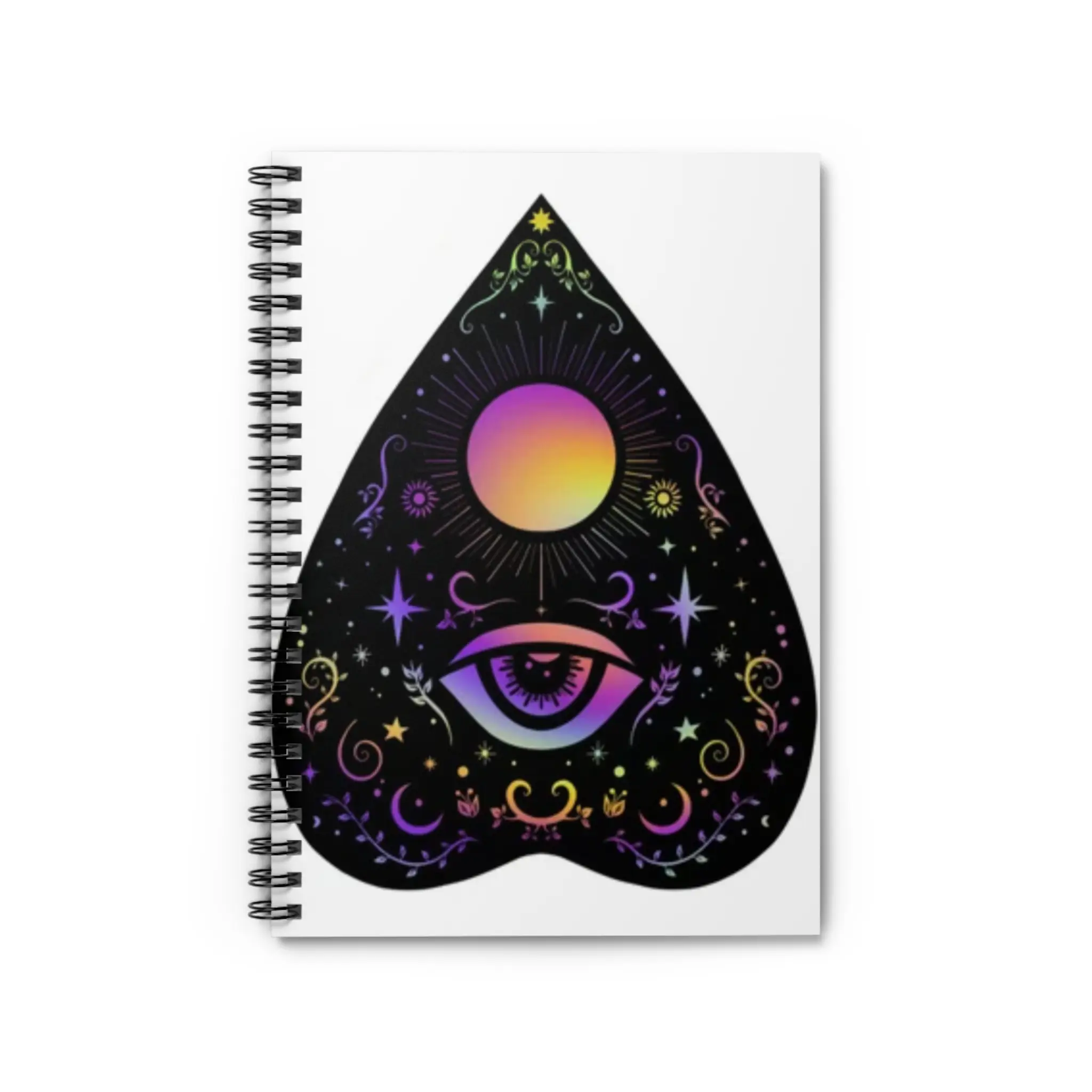 Ouija Planchette Spiral Notebook - Ruled Line Mystic Journal, Occult Stationery, Witchcraft Diary, Halloween Planner, Gothic Notepad