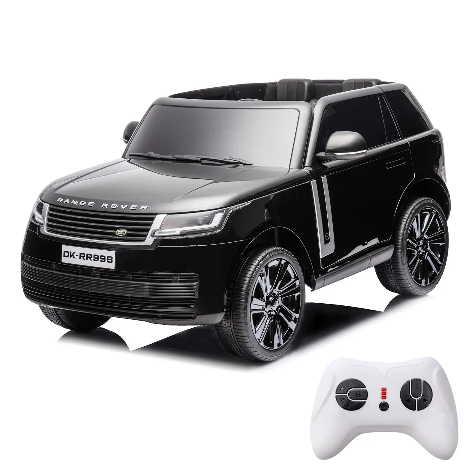 GAOMON Black 24V Ride On Car 2 Seater - Officially Licensed 2021 Range Rover Kids Electric Ride-On Car RR998 with Dual 240W Motors | Parent Remote&Bluetooth Music | All-Terrain SUV with Spring Suspension