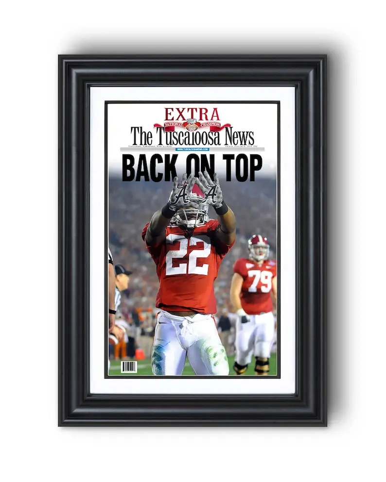[Unframed] 2009 Alabama Football “BACK ON TOP” College Football Champions at Rose Bowl  Poster
