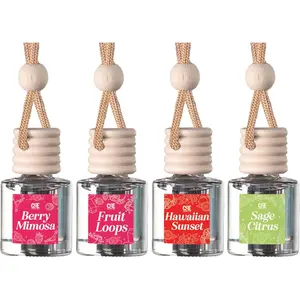 Fruity 4 Pack Car Air Hanging Fragrance Oil Diffuser – Car Air Freshener Diffuser for Essential Oils, Scents Fragrance Aromatherapy Automobile Diffuser, Long Lasting