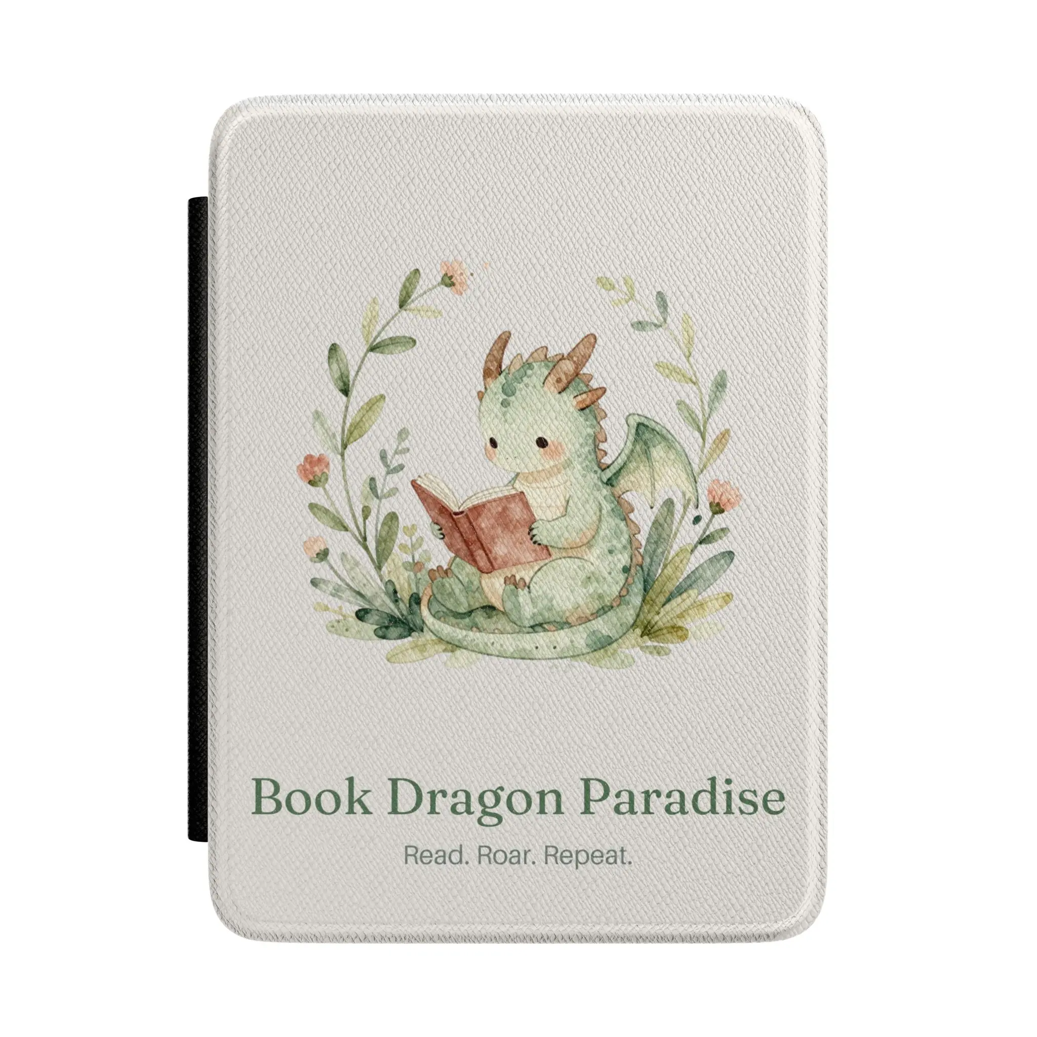 Book Dragon Paradise Kindle Case — Cute Reading Dragon E-Reader Cover (Read. Roar. Repeat.)