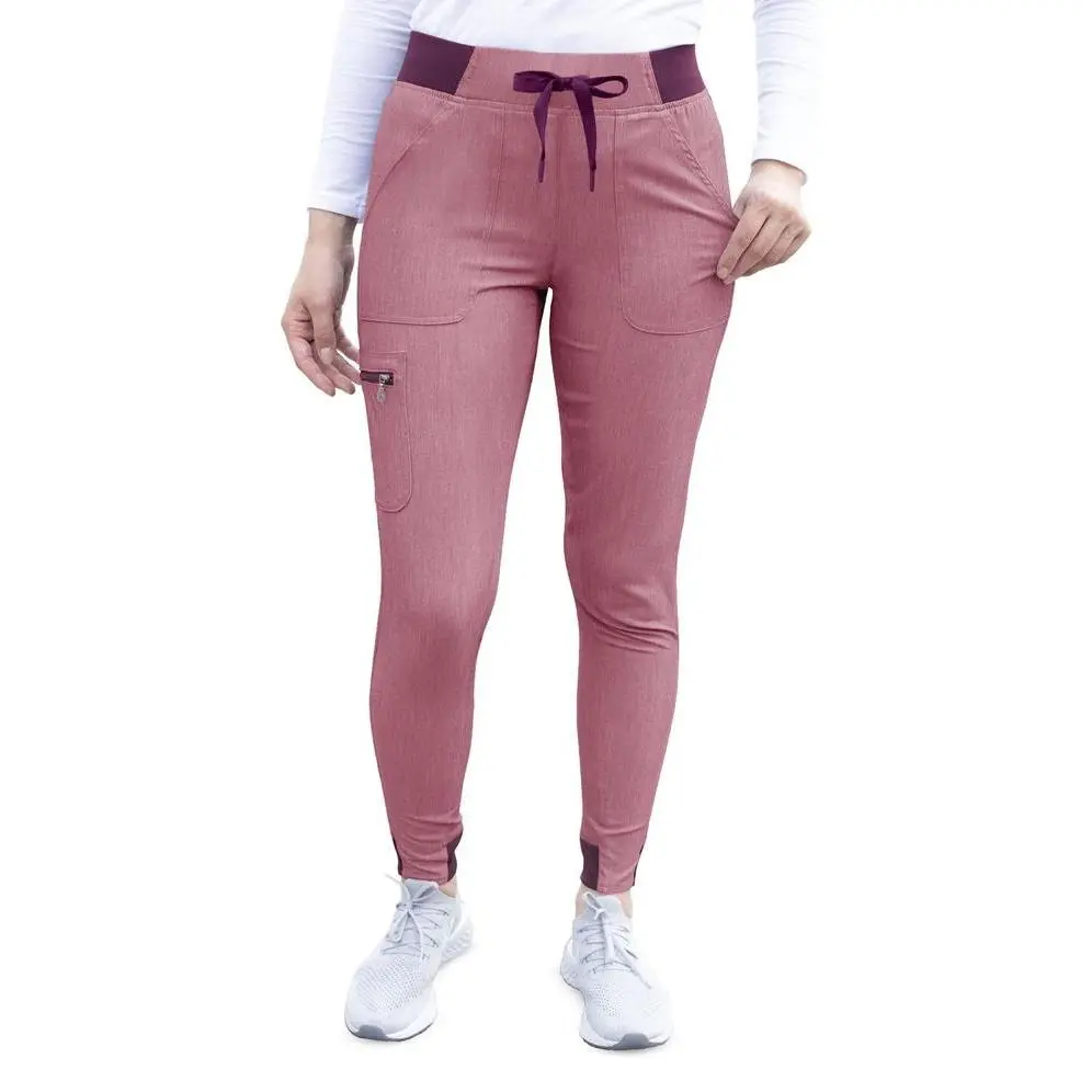 Pro Heather Collection Jogger Scrub Pant by Adar (Regular) XXS-3XL / Heather Wine