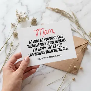 Funny Mom Card | As Long As You Don’t Sht Yourself | Mother’s Day Card | Gift for Mom.