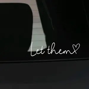 (3Pcs) Let Them Heart Graphic Car Decal - Vinyl Mental Health Awareness Bumper Sticker, Self-Adhesive, Glossy Finish, Single Use, Irregular Shape, Rear Glass Surface Recommendation for Self Love Theme