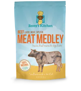 Remy's Kitchen Beef Meat Medley Freeze dried Treats for Dogs and Cats, 3oz