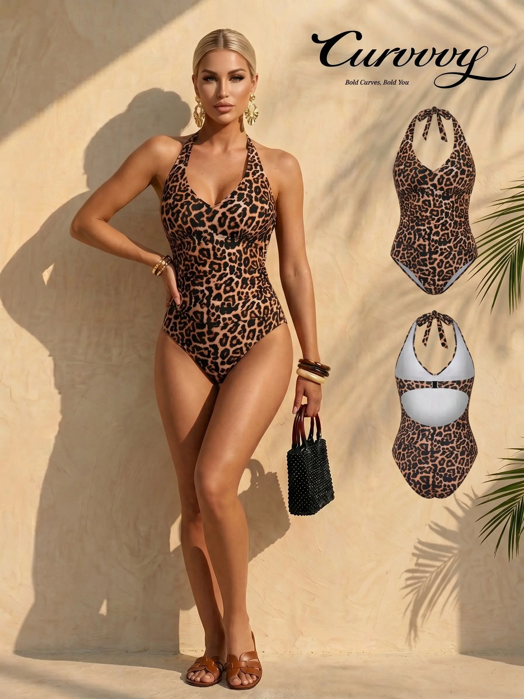Women's Curvy Tummy Control 1-Piece Swimsuit - Slim Fit, Power Mesh, Ruched V-Neck, Wide Adjustable Straps, Removable Cups for Beach Fit, Confidence-Boosting Beach Days & Pool Parties