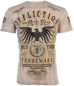 AFFLICTION Tried & True American Eagle Sand Regular Fit Mens T-shirt Mens S-2XL