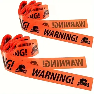 Pirate Skull Warning Tape for Halloween Decorations, Spooky Party Decor Warning Tape, Perfect for Halloween Parties & Events