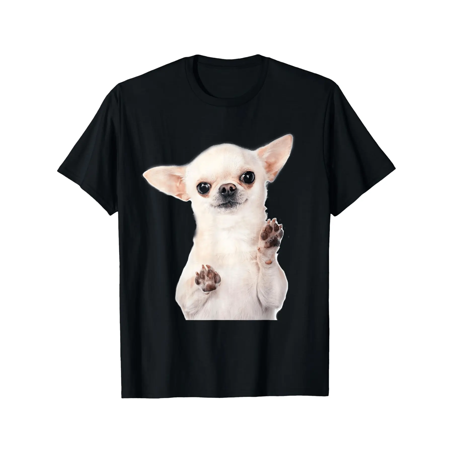 Chihuahua Graphic T-Shirt for Men, Soft 100% Cotton Streetwear Style, Breathable Fabric for Valentines Day & Chinese New Year Gift, Tshirt, All Seasons, Basic, Casual, Classic, Shortsleeve, Round Neck, Fitted, Relaxed Fit, Top