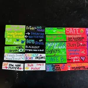 Hand-Painted Drinking Jenga Game – Colorful Party Edition