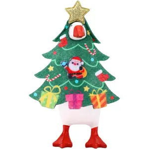 17.78cm/7in Desk Goose Christmas Tree Outfit, Cute Toy Desk Christmas Tree Costume Clothing Clothes Overall Accessories Suitable for Indoor Outdoor Garden Patio Decoration (Not Included Goose)