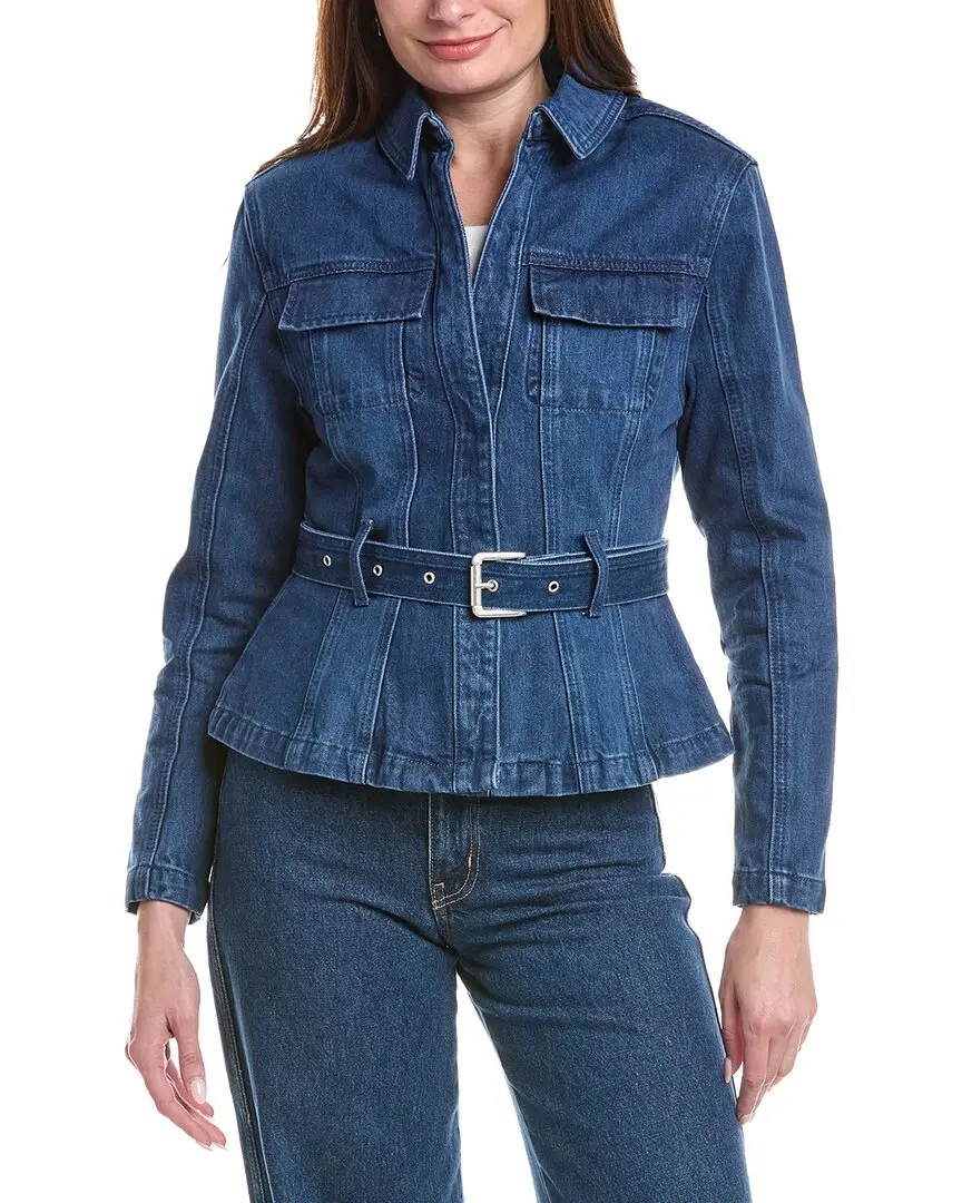 House of Harlow 1960 Rev Padded Shoulder Denim Jacket