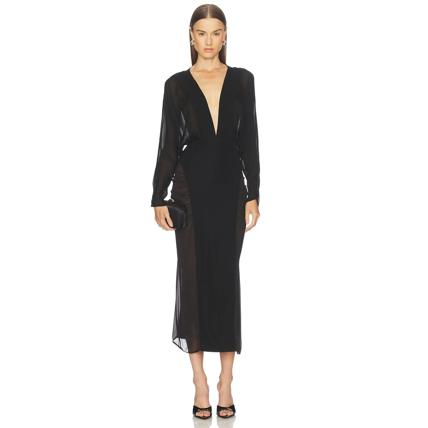 Michael Costello x REVOLVE Benedita Midi Dress in Black