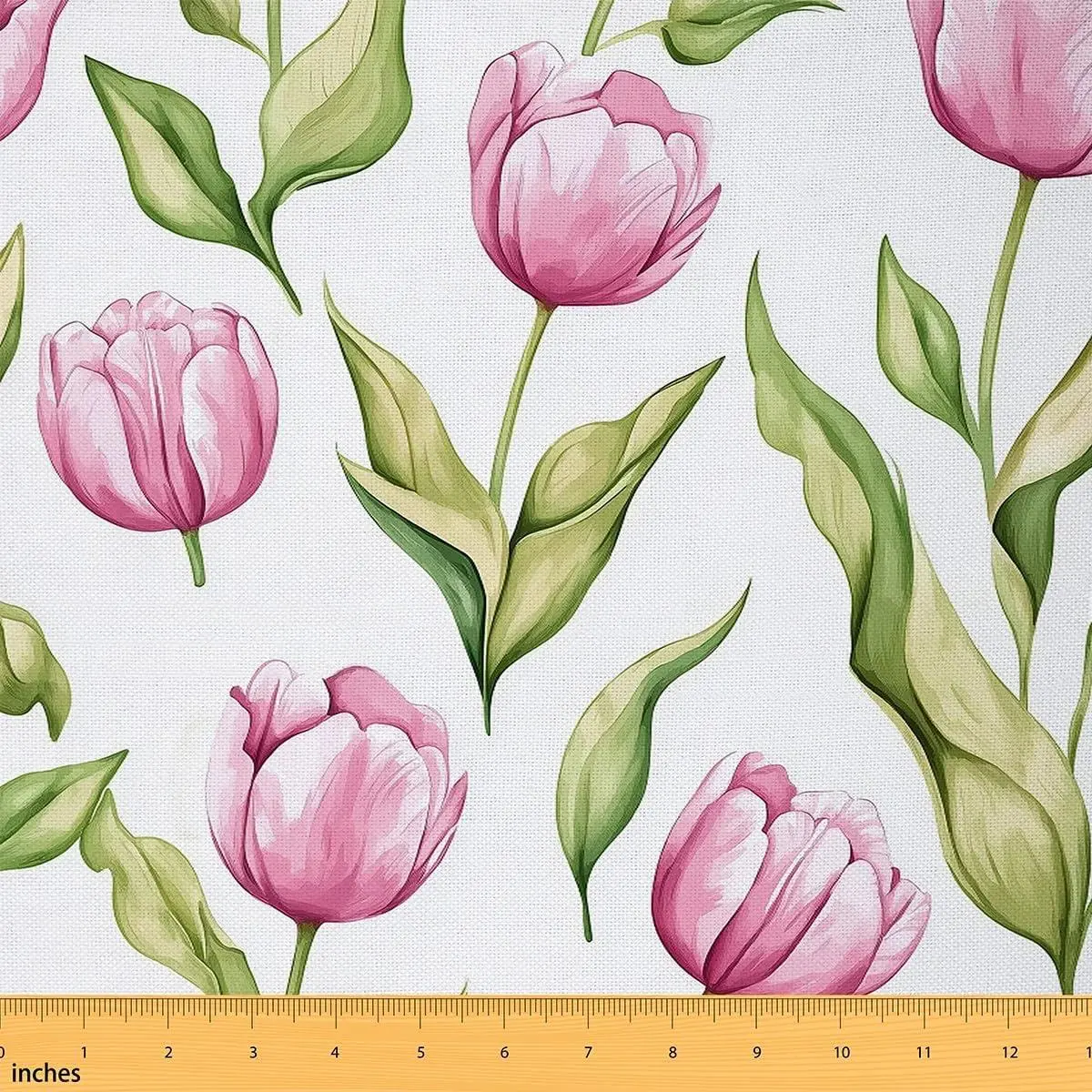Tulip Flowers Fabric,Spring Floral Soft Flannel Polyester No Stretch Fabric,Country Rustic Decorative Cloth,Women Crafts & Sewing Supplies DIY Fabric