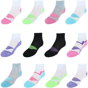 Girls' Cool Comfort Ankle, 12-Pair Pack Fashion Liner Socks