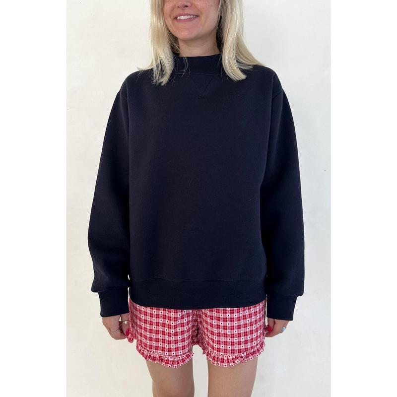 Love Letter Gingham Checkered Heart Ruffle Shorts in Red with Pockets Elastic Waistband & Lightweight Woven Fabric