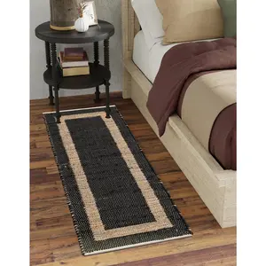 Black Chindi Jute Rug