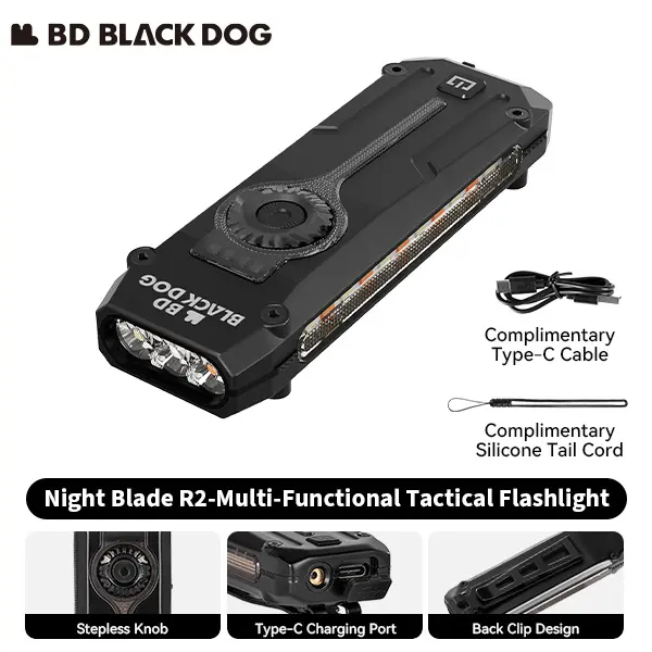 BLACKDOG Edc Flashlight Rechargeable- Ultra Bright Powerful Rechargeable Spotlight Flashlight with Laser, UV, LED Combo, Magnetic Base, Portable Working Lights for Outdoor Emergency, Work Lighting