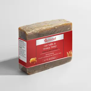 Byenbel Oat Milk & Honey Soap for Sensitive Skin Solution - Moisturizing Gentle Exfoliation - 4oz USA - Natural Soothing & Moisturizing Formula