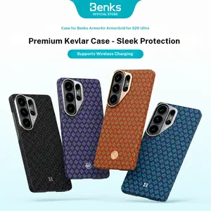 Premium Kevlar case from Benks ArmorAir Grid Series for Samsung Galaxy S26 Ultra, compatible with MagSafe, includes 37 rare earth magnets, aluminum camera frame, raised three-dimensional woven texture, and ultra-light protection.
