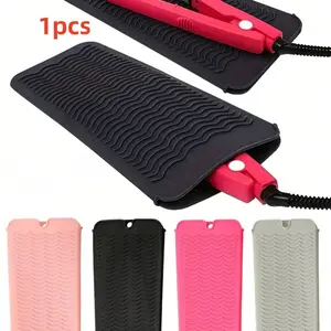 Organic Silicone Heat-Resistant Pad, Hair Straightener Storage Bag, Mini Iron Pouch, Curling Wand Holder, Travel Makeup Brush Rack
