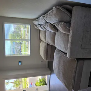 【2 Packages Shipping】Ovios 108" U-Shaped Modern Sofa Modular Sectional Cloud Couch with 2 Ottoman, Comfy Chenille Deep Seat Sofa Bed with 5 Pillows for Living Room, Bedroom and Apartment, 5-Seater