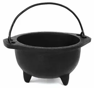 6 Inch Cast Iron Cauldron with Handle for Ritual Altar