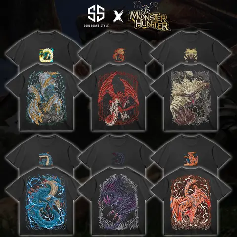 [Soulsborne Style Collection] Vintage Edition Monster Hunter Wilds Unisex Comfort Colors T-shirt, Action RPG Gaming Apparel, Game Shirt, Video Game Clothes, Boy Merch, Gift For Him, Gift For Her, Cotton Crewneck Top Clothes Streetwear